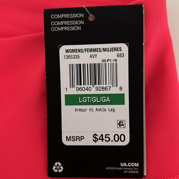 Bright pink NWT under armour leggings - Picture 2 of 5